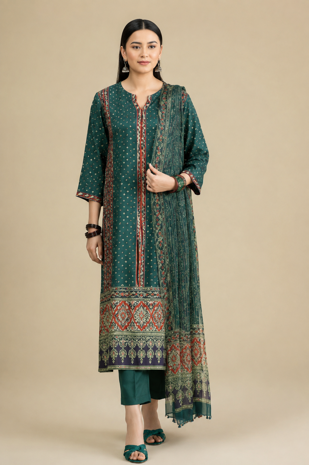 Nishat Unstitched Printed Lawn 3pc