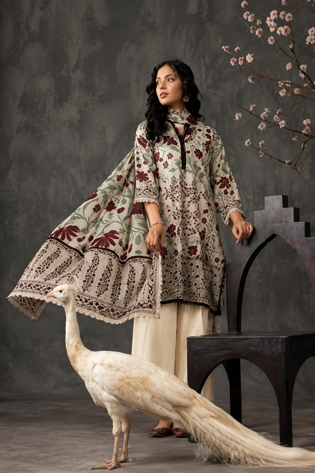 Nishat Unstitched Printed Lawn 3pc
