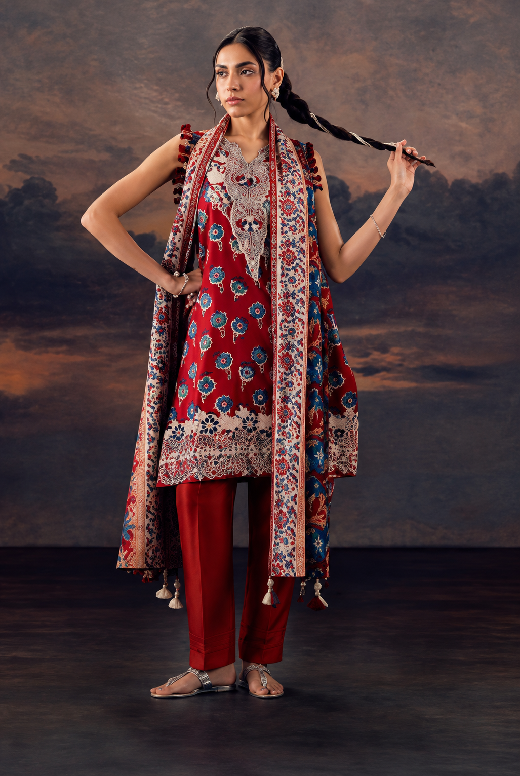 Nishat Unstitched Printed Lawn 3pc