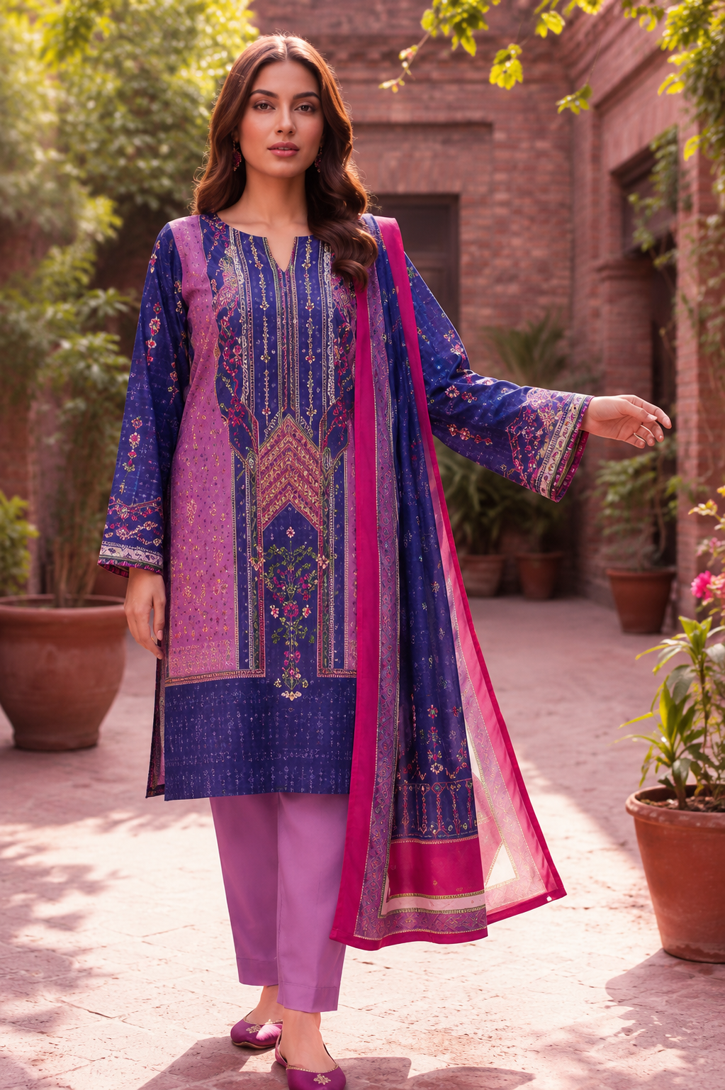 Sapphire Unstitched Printed Lawn 3pc