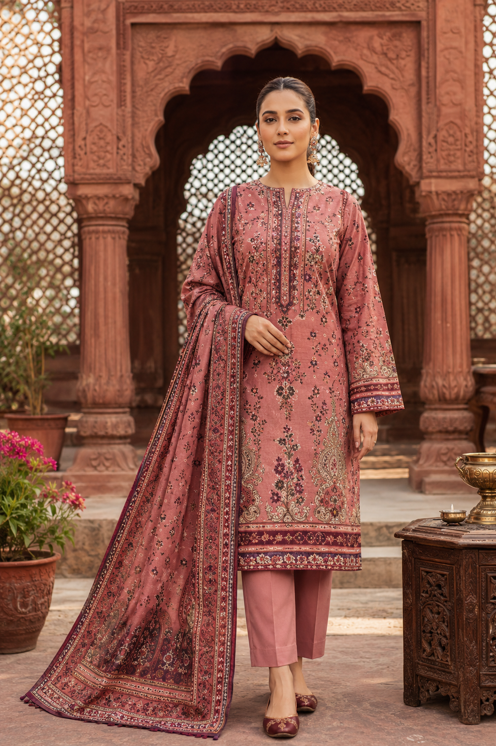 Sapphire Unstitched Printed Lawn 3pc