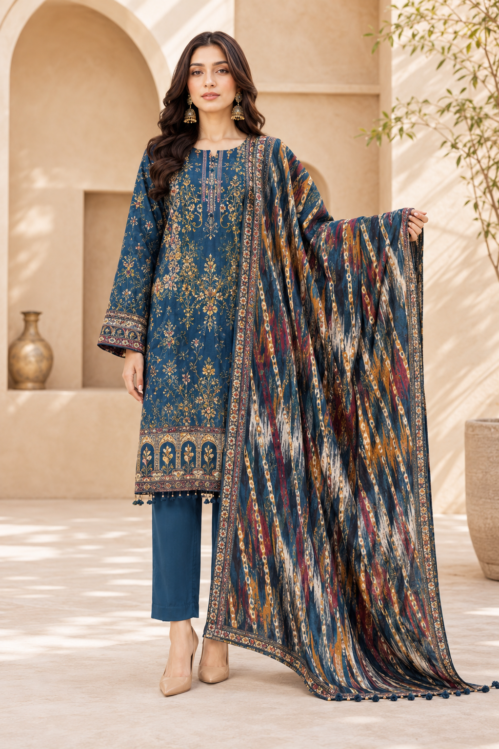Sapphire Unstitched Printed Lawn 3pc