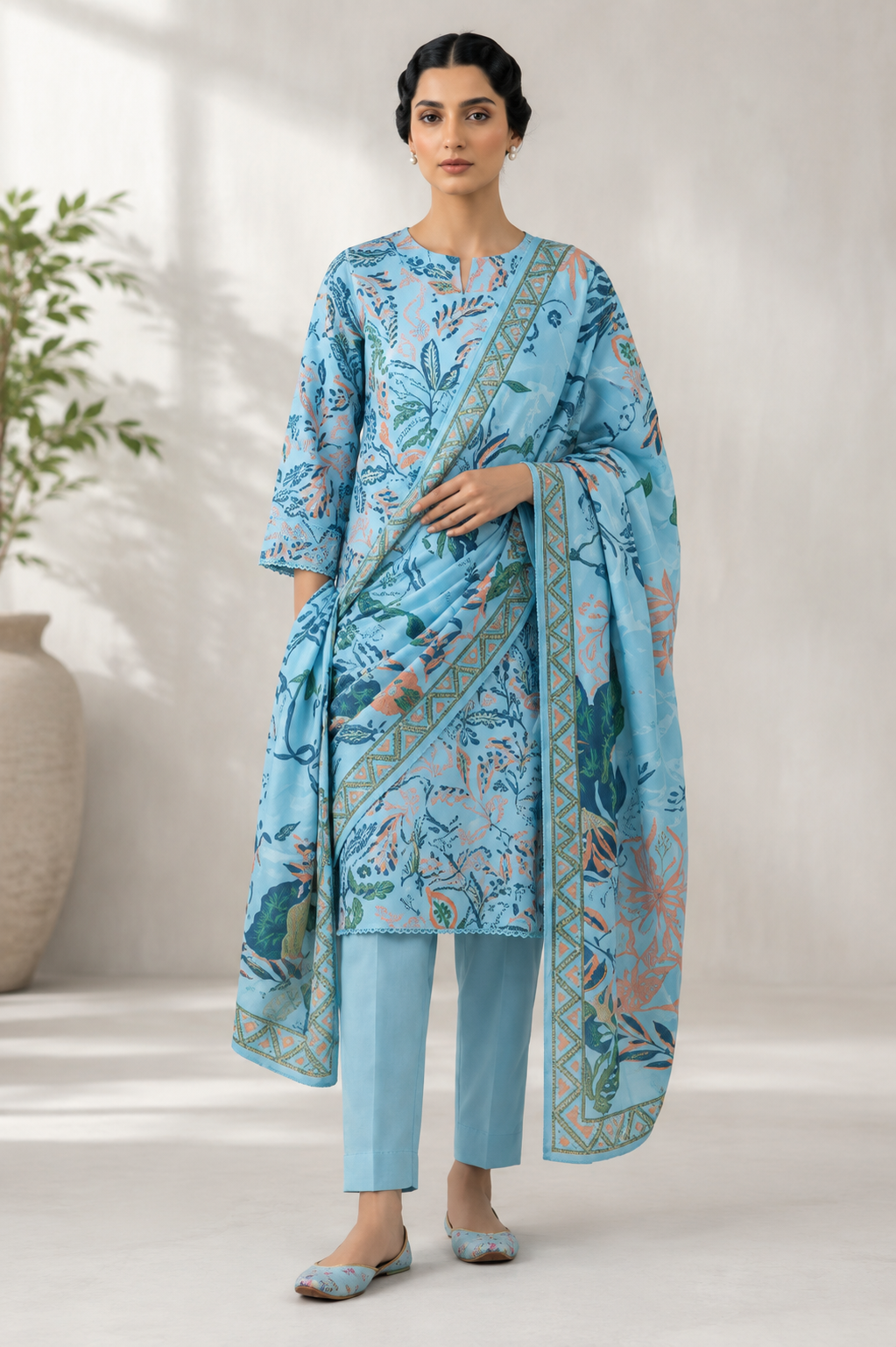 COCO Unstitched Printed Lawn 3pc