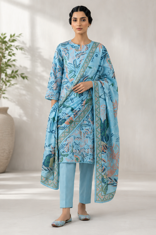 COCO Unstitched Printed Lawn 3pc