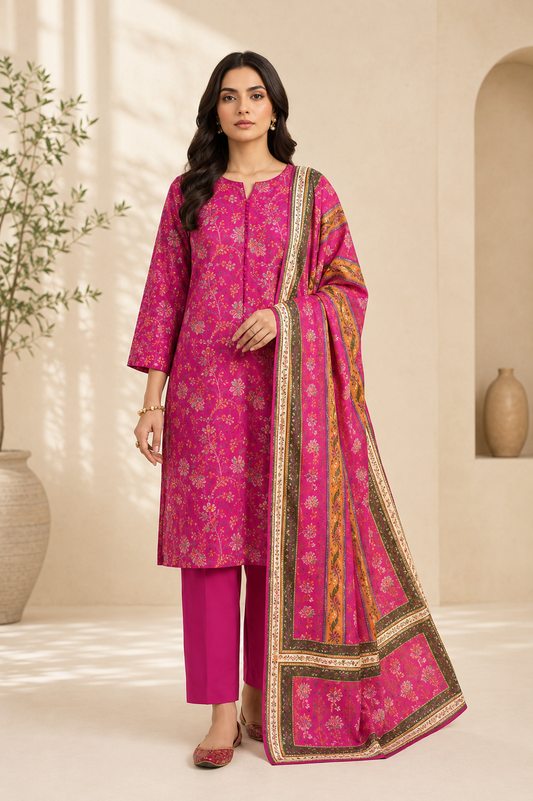 COCO Unstitched Printed Lawn 3pc