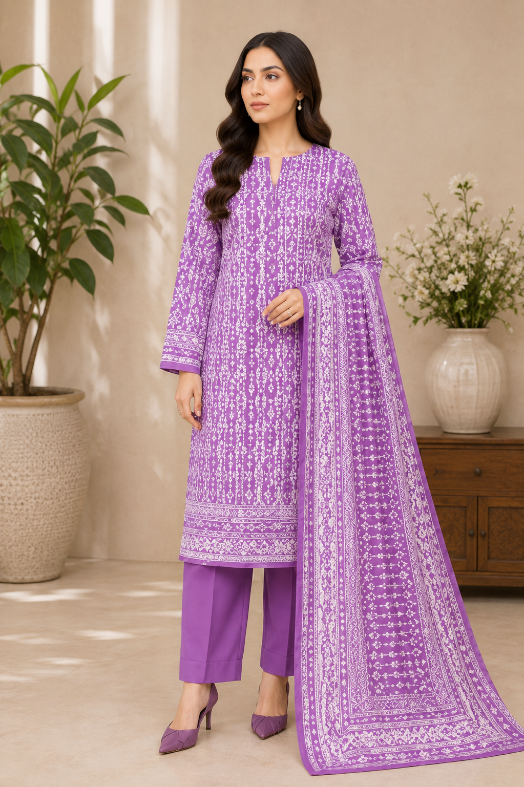 COCO Unstitched Printed Lawn 3pc