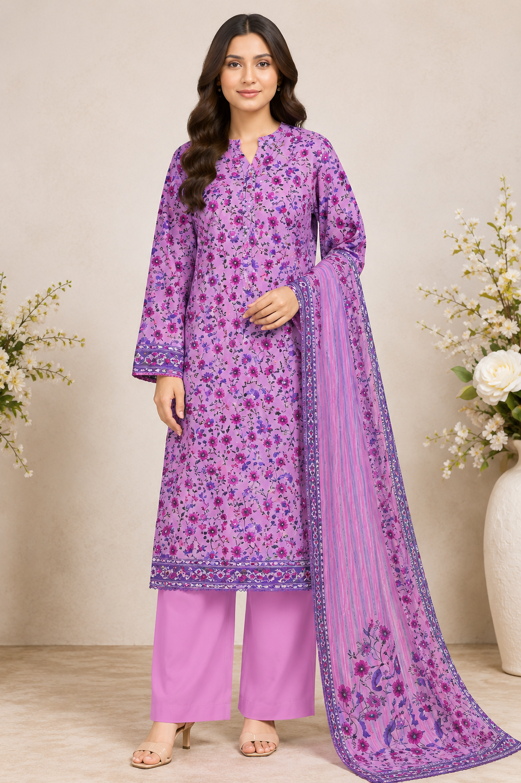 COCO Unstitched Printed Lawn 3pc