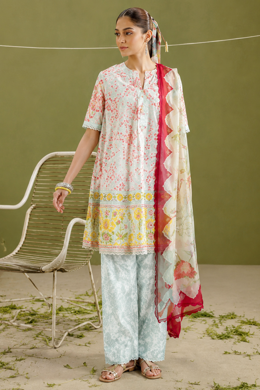 COCO Unstitched Printed Lawn 3pc