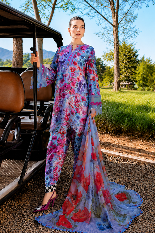 Maria-B Unstitched Printed Lawn 3pc