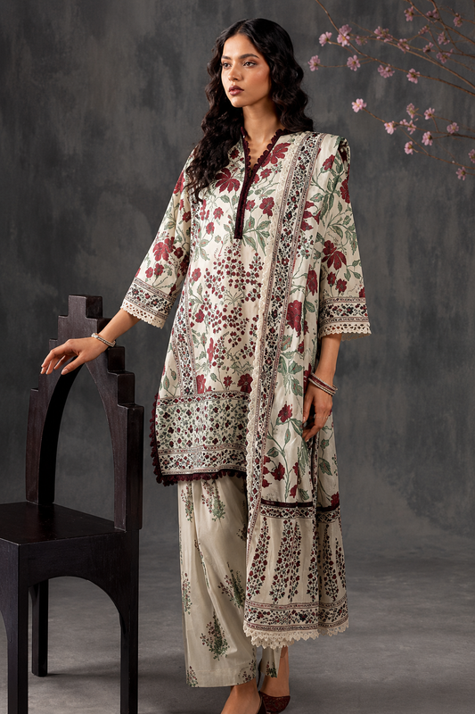 Nishat Unstitched Printed Lawn 3pc