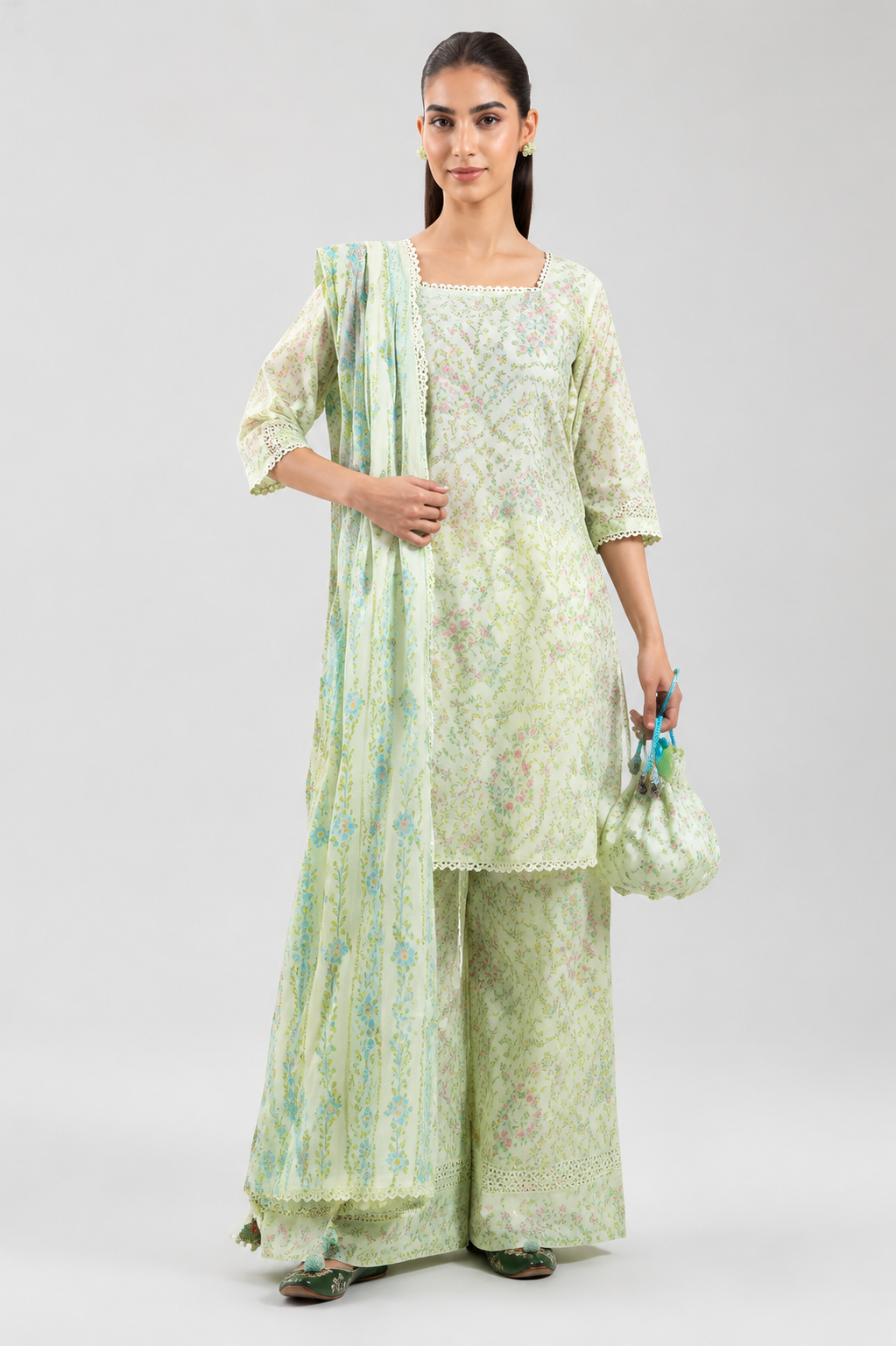 Nishat Unstitched Printed Lawn 3pc