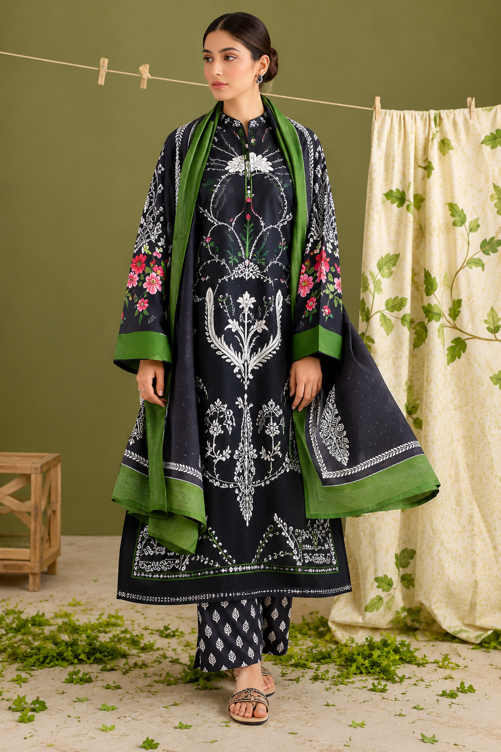 COCO Unstitched Printed Lawn 3pc