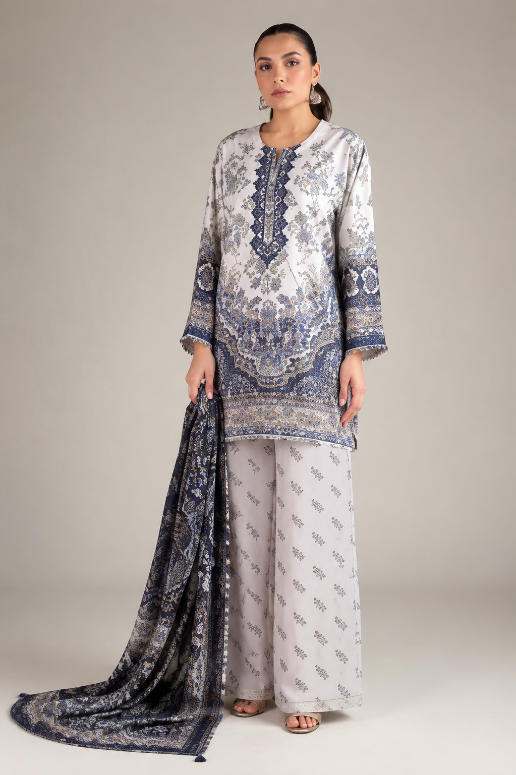 Khaadi Unstitched Printed Lawn 3pc