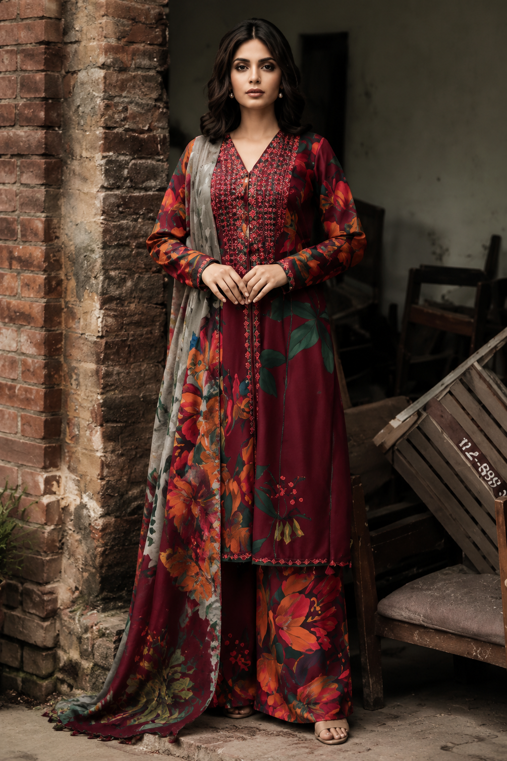 Khaadi Unstitched Printed Lawn 3pc