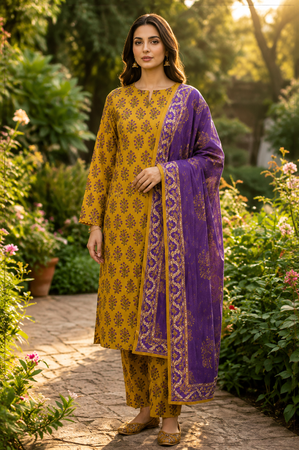 Sadia Saeed Unstitched Printed Lawn 3pc