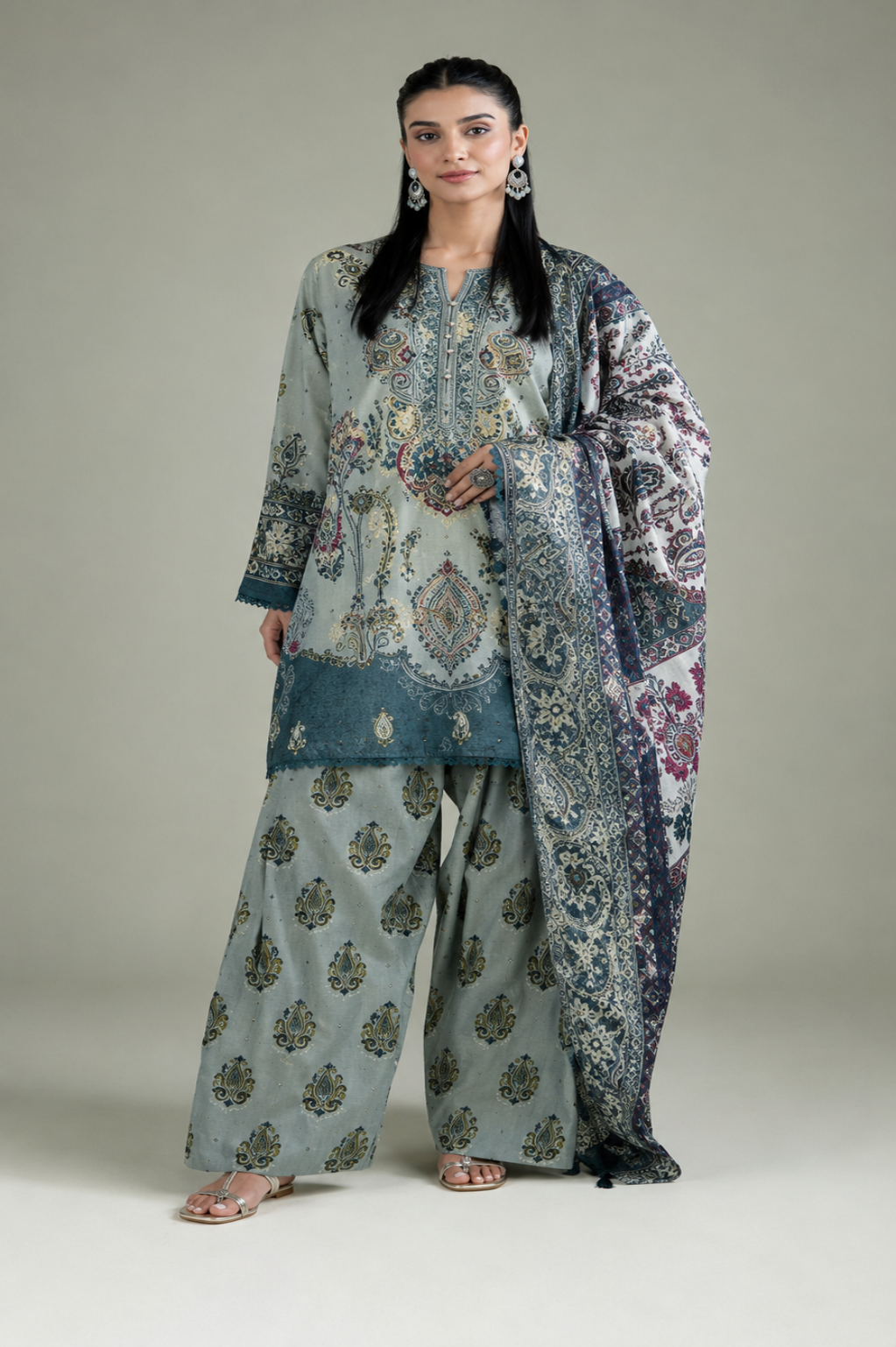 Khaadi Unstitched Printed Lawn 3pc