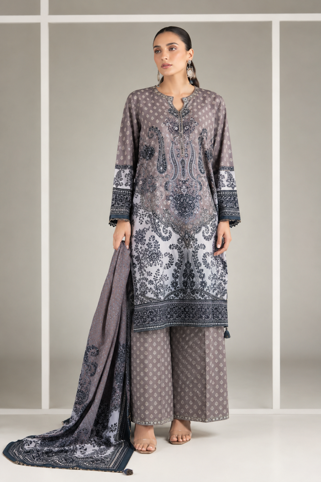 Khaadi Unstitched Printed Lawn 3pc